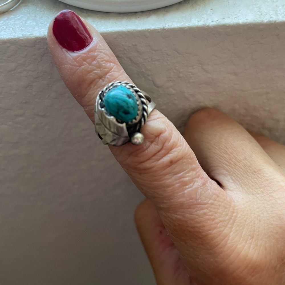 **SOLD**Vintage Turquoise Silver Ring 6